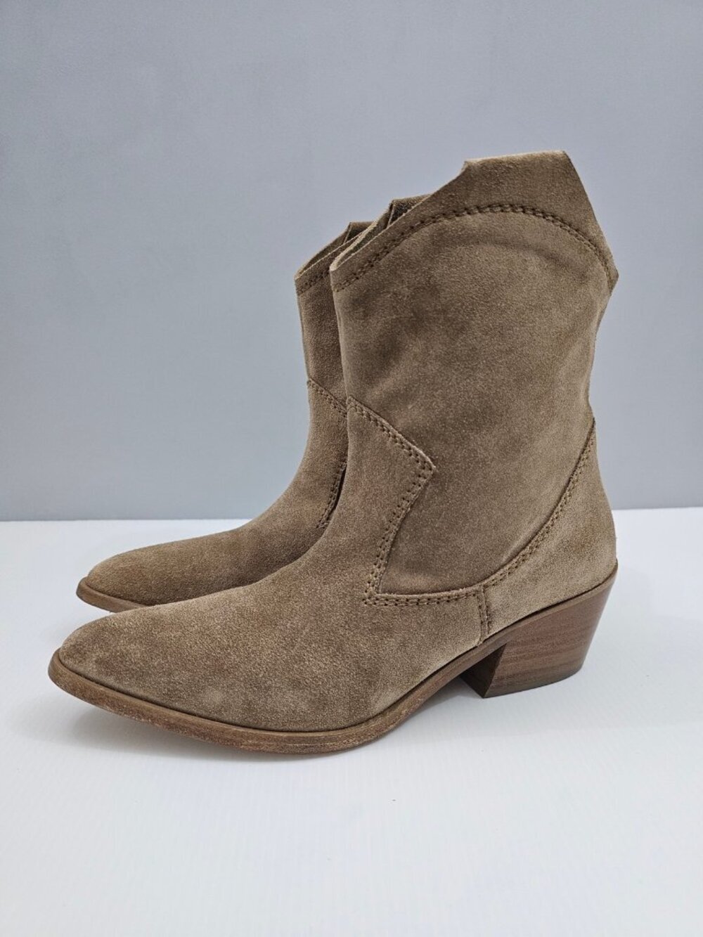 Pedro Garcia Arkansas Western Ankle Boot EU 39 Camel Tan Suede Slouchy Pull On